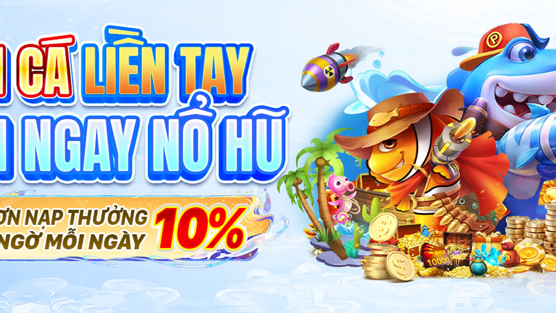 Hình ảnh game săn cá DEBET với đồ họa ấn tượng và sinh vật biển đa dạng